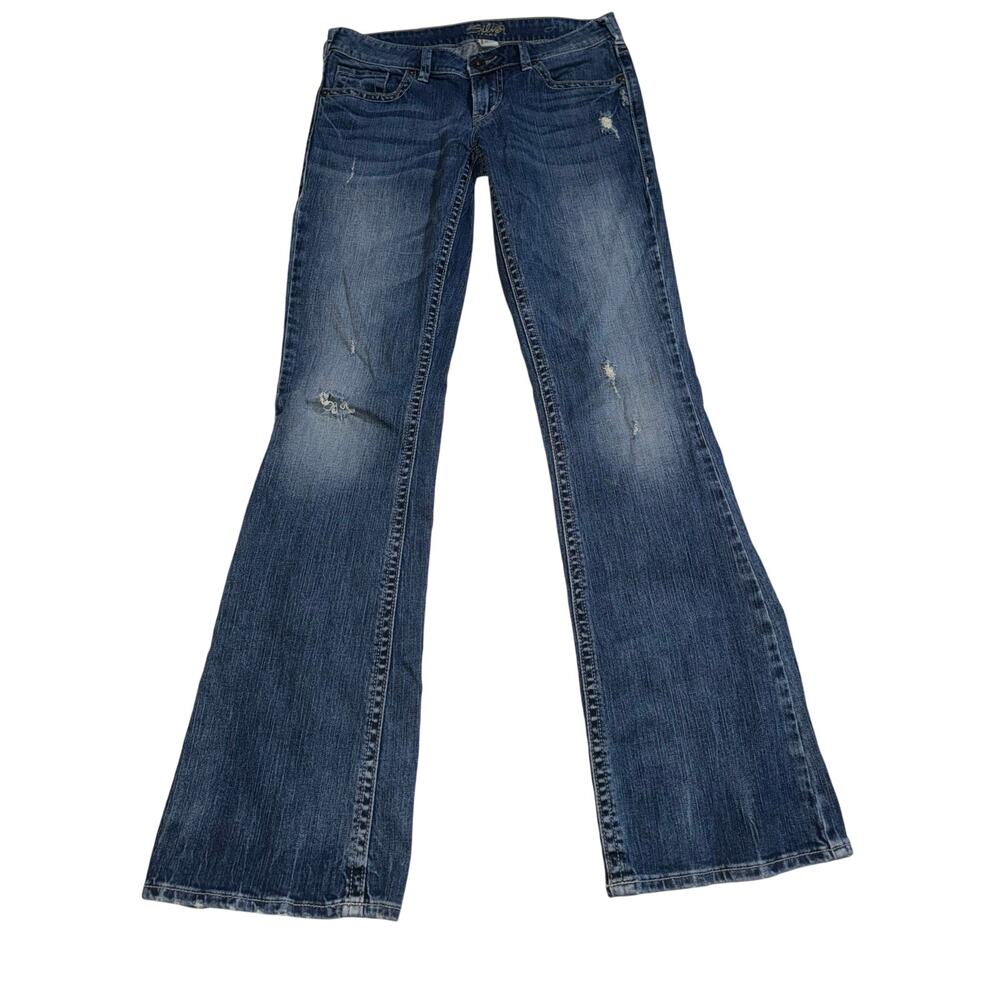 Silver jeans women’s distressed bootcut blue jeans